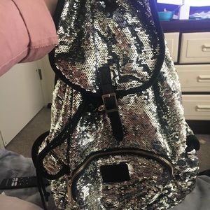Pink sequins backpack